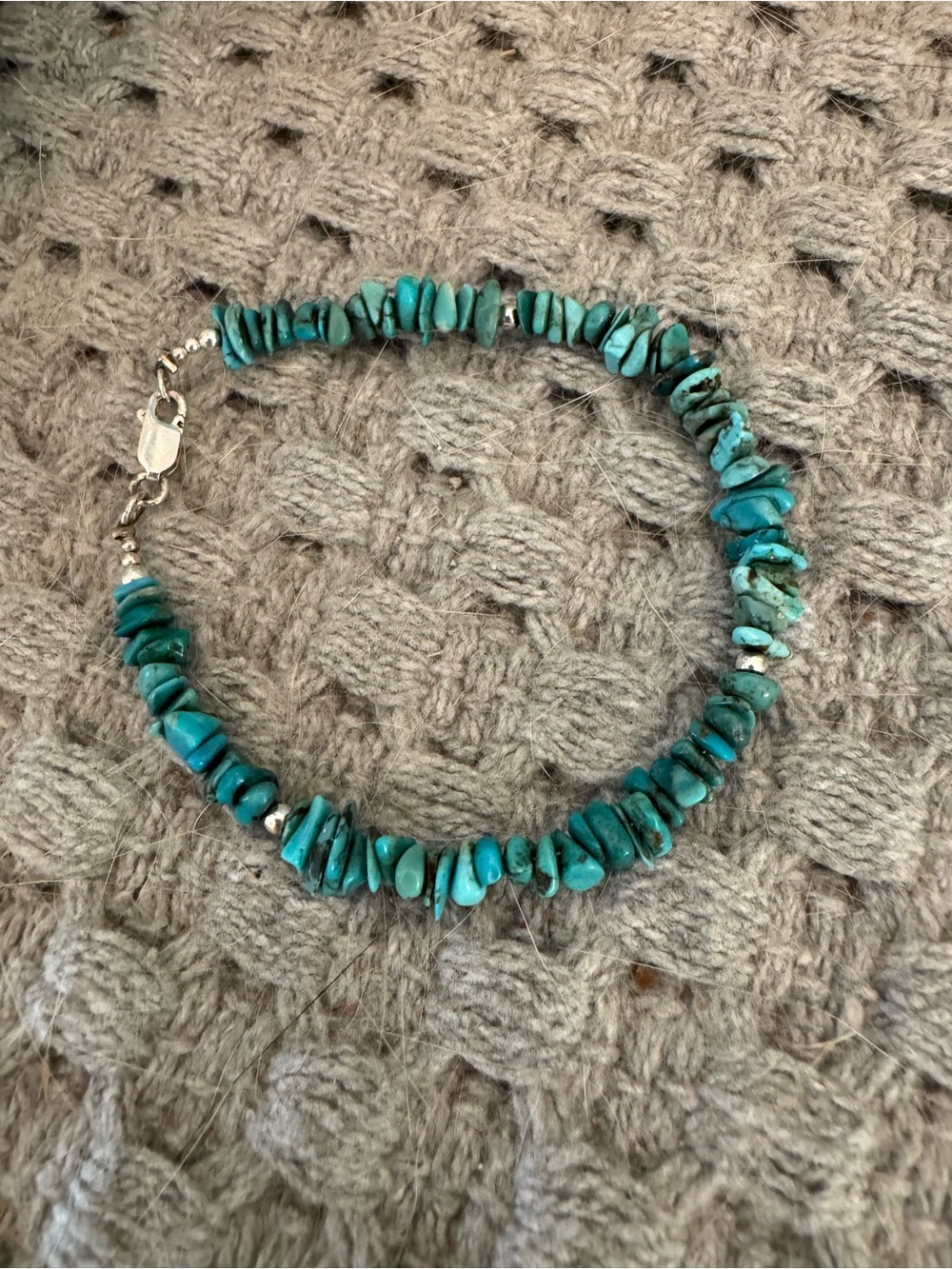 Turquoise Chip Bead Bracelet - Unbranded